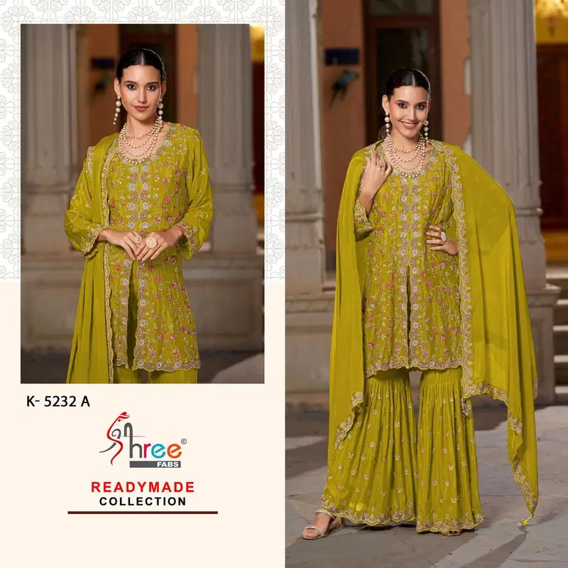 K 5232 By Shree Fabs Chinon Wholesale Readymade Suits Suppliers In Mumbai